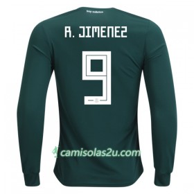 Camisolas de Futebol México R.Jimenez 9 Equipamento Principal Copa do Mundo 2018 Manga Comprida